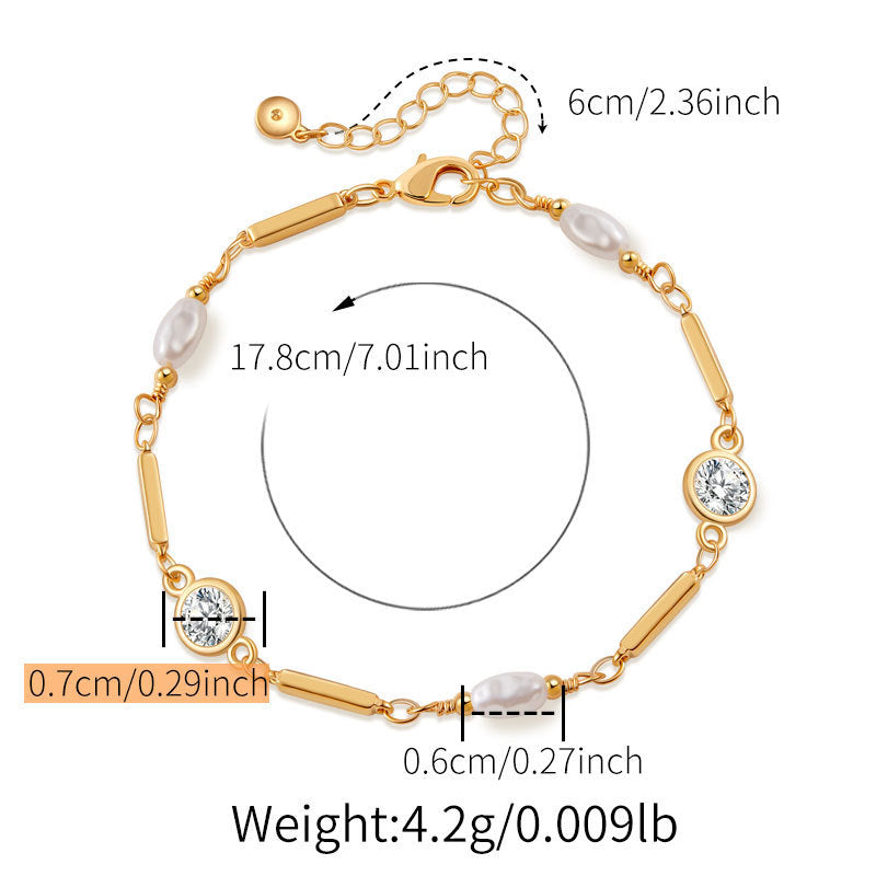 Copper Plating 18K Retaining Inlaid Zircon Bracelet