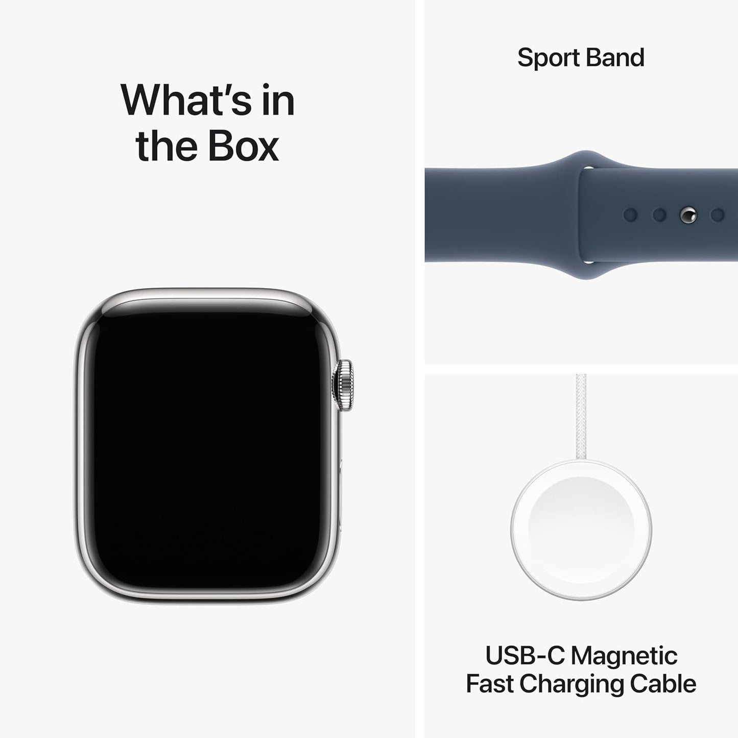 Apple Watch Series 9, GPS + Callular With Stainless Steel || ساعة أبل من السلسلة 9، مزودة بنظام تحديد المواقع العالمي (GPS)