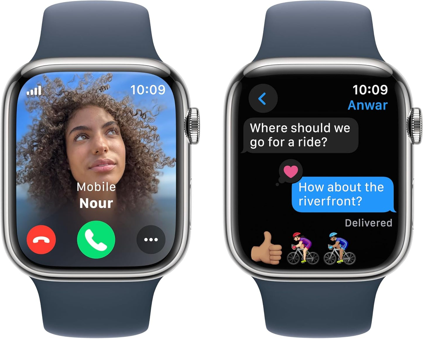 Apple Watch Series 9, GPS + Callular With Stainless Steel || ساعة أبل من السلسلة 9، مزودة بنظام تحديد المواقع العالمي (GPS)